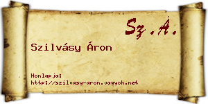 Szilvásy Áron névjegykártya