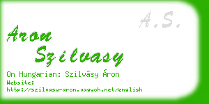 aron szilvasy business card