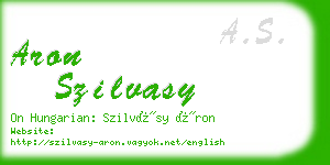 aron szilvasy business card